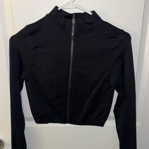 Black Zip-Up Cropped Jacket